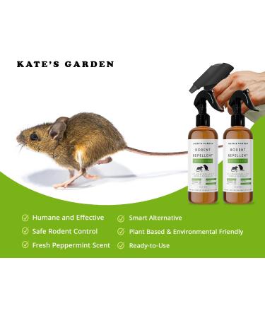 Kate's Garden Rodent Repellent Spray with Peppermint Oil - 16oz (2-Pack) | Non-Toxic Mice & Rat Repellent | Indoor & Outdoor Use | Made in USA - Buy Online on SooperMarket.com