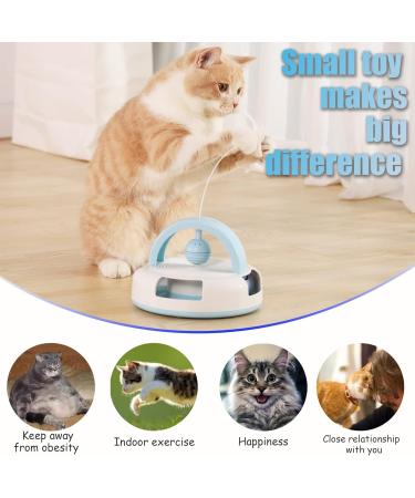 Suhaco 3-in-1 Interactive Cat Toy Set with Feather Wand, Catnip Ball, and Bell Track Toy - Self Play Fun for Indoor Cats - Blue - Buy Online on SooperMarket.com
