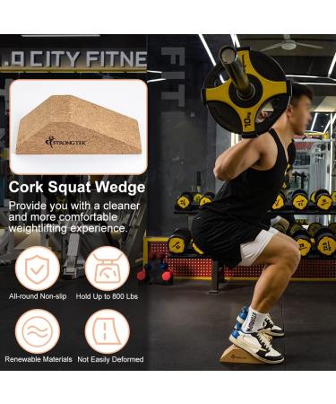 StrongTek Calf Raise Block Squatting Heel Wedge Block (Pair) | Non-Slip Portable Ramp for Weightlifting | Slant Board for Squat/Deadlift/Yoga | Improve Posture & Prevent Muscle Strain - Buy Online on SooperMarket.com