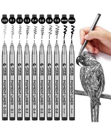 PANDAFLY Black Micro-Pen Fineliner Ink Pens - Precision Multiliner Pens Micro Fine Point Drawing Pens for Sketching  Anime  Manga  Artist Illustration  Bullet Journaling  Scrapbooking