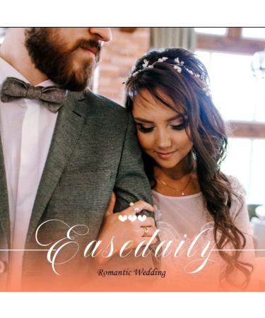 EASEDAILY Silver Leaf Flower Bride Wedding Hair Vine with Pearl Accents - 15.7inch Headpiece for Women and Girls - Buy Online on SooperMarket.com