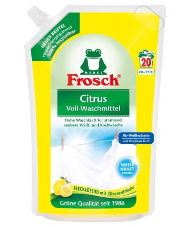 Frosch Citrus full detergent for white and cooking laundry- for bright white and lemon fresh laundry 1.8 l (1 x 20 WL) 1.8 l (1 Pack)