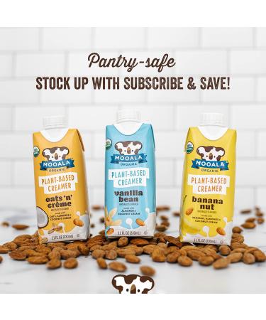 Mooala Organic Vanilla Bean Plant-Based Creamer - 11oz (Pack of 4) | Gluten-Free, Soy-Free, Vegan & Non-Dairy | Shelf-Stable Formula - Buy Online on SooperMarket.com