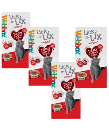 Webbox Lick-e-Lix with Beef Pack Of 4 Each Containing 5 X 15g Sachets (20 Sachets In Total)