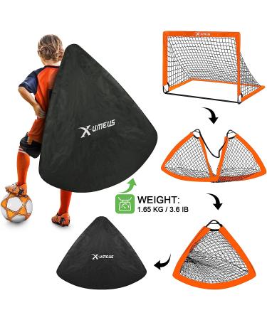 Kids Soccer Goals Set - 4'x3' Pop Up Toddler Goal with Ball, Ladder, and Cones | Portable Nets for Backyard Youth Sports Games - Buy Online on SooperMarket.com