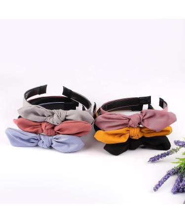 Ondder Women's Headbands 6 Pack with Bunny Ear Cute Bow - Fashion Hair Band for Ladies and Girls - Buy Online on SooperMarket.com