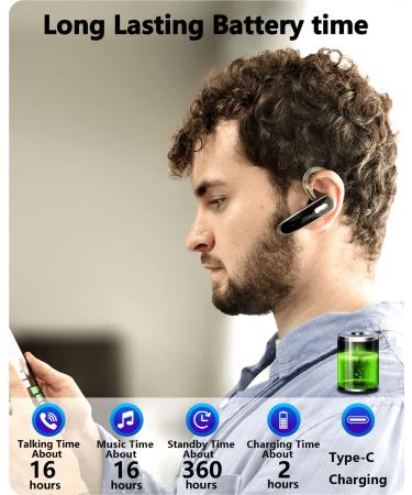 Ybtoo Bluetooth Headset V5.1 - Ultralight Wireless Handsfree Earpiece with Noise Cancellation Mic - Buy Online on SooperMarket.com