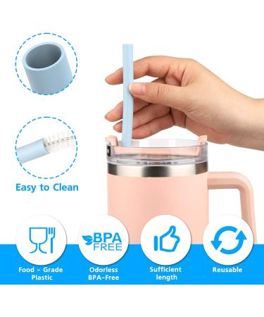 XANGNIER 6 Pack Multicolor Silicone Replacement Straws for Stanley Cups - Reusable Long Straws with Cleaning Brush | Compatible with Stanley Quencher Adventure, Water Jug & Cup Accessories - Buy Online on SooperMarket.com