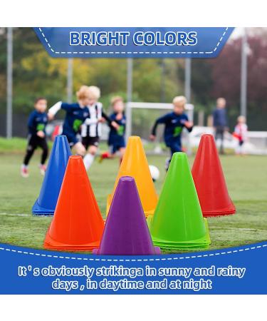 Win SPORTS Training Plastic Traffic Cones Set - 24 Pack 7 Inch Indoor Outdoor Agility Cones - Soccer Sports Equipment for Kids - Buy Online on SooperMarket.com