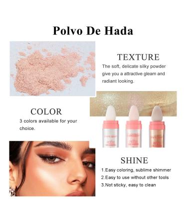 Polvo De Hadas 3-Color Highlighter & Body Glitter Powder (01) - Shimmering Fairy Makeup for Face & Body - Buy Online on SooperMarket.com