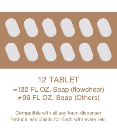 FlowCheer Coconut Foaming Hand Soap Tablet Refills - 12 Pack for 132 fl oz - Soap Fragrance Tablets for Foaming Dispenser - Buy Online on SooperMarket.com