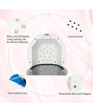 BOLASEN 80W UV Nail Lamp for Fast Gel Polish Curing | Salon Quality LED Nail Dryer with 42 Beads and 4 Timers | Auto Sensor | Gift for Women - Buy Online on SooperMarket.com