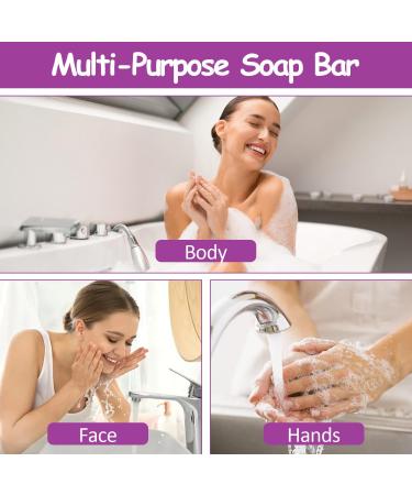 Lavender Soap Natural Lavender & Loofah Soap Bar Handmade Organic Soap Vegan Cruelty Free No SLS or Parabens Smooth Skin Acne Soap for Face and Body - Buy Online on SooperMarket.com
