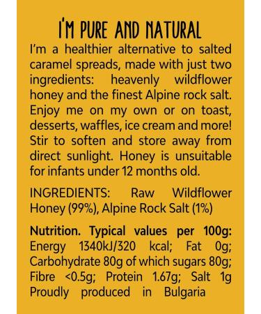 BeeHype Salted Honey Raw Wildflower Honey with Alpine Rock Salt - Low-Calorie Vegetarian Alternative - 250g - Buy Online on SooperMarket.com