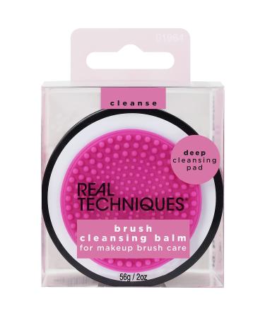 Real Techniques Brush Cleansing Balm and Cleaning Mat, Makeup Brush Cleanser & Shampoo, Makeup Brush Accessory For Brush Care, Easy-To-Use, Removes Makeup & Impurities, Vegan & Cruelty-Free, 1 Count