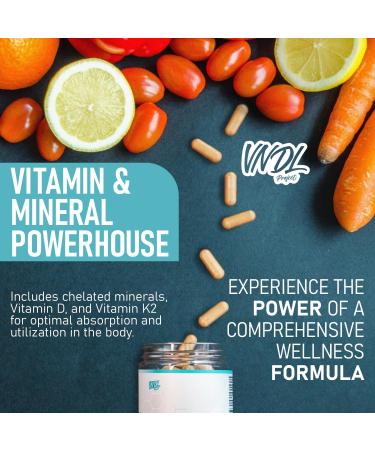 VNDL Project Multi-V Multivitamin For Men & Women - 65 Vitamins Minerals Fruits Vegetables & Herbs - Supports Gut Health Cortisol Manager & Antioxidant Complex - 30 Serving Bottle/150 Capsules Multi-V (150 Capsules) - Buy Online on SooperMarket.com