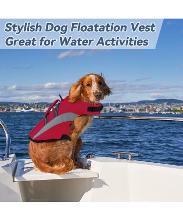 ALAGIRLS Reflective Dog Life Jacket for Small Dogs | High Buoyancy Pet Safety Vest for Beach | Red S Size - Buy Online on SooperMarket.com