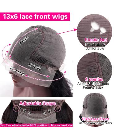 Ainmeys 26 Inch Brazilian Body Wave HD Transparent Lace Front Wig | 9A Unprocessed Virgin Human Hair | 180% Density Deep Part | Pre Plucked Natural Black | for Black Women - Buy Online on SooperMarket.com