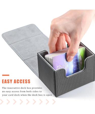 Yookeer 4-Piece Leather Deck Card Box Set for MTG Commander Decks - Gray, Orange, Pink, Horizontal - Buy Online on SooperMarket.com