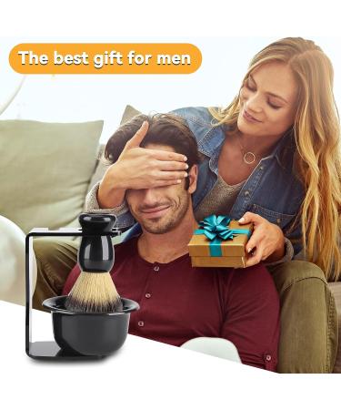 3-in-1 Men's Shaving Kit: Shaving Brush & Bowl Set with Safety Stand - Portable Shave Accessories - Buy Online on SooperMarket.com