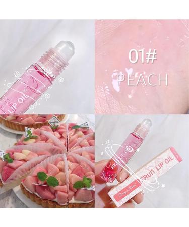 Gireatick 6PCS Fruity Flavors Lip Oil Set | Long-Lasting Moisturizing Balm | Roll-On Gloss Set | Strawberry, Orange, Grape, Avocado, Cherry, Peach | Glossy Lip Makeup | Transparent Lip Gloss - Buy Online on SooperMarket.com