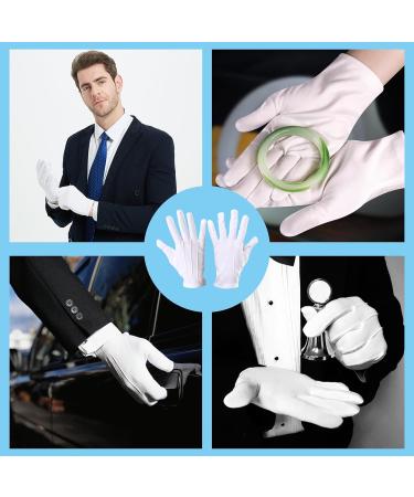Omjmyy White Gloves - 6 Pairs of Sweatproof Nylon Gloves for Women & Men | Perfect for Skin Care Evening Wear Cosplay & Jewelry Inspection - Buy Online on SooperMarket.com