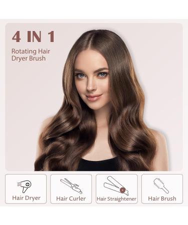 WEEYUM Rotating Blow Dryer Brush - 3-in-1 Hot Air Spin Brush Set with 2 Interchangeable Brushes for Volumizing Drying Straightening & Curling - International Shipping Available - Buy Online on SooperMarket.com