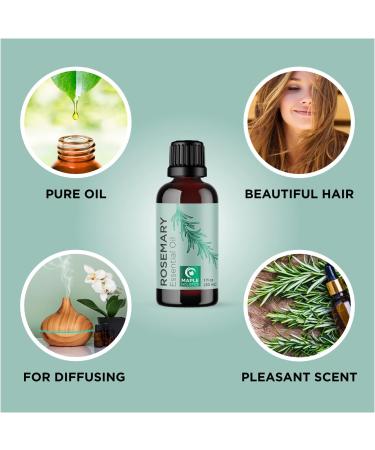 Rosemary and Castor Oil Set for Hair, Skin, and Nails - Natural Essential Oils for Growth and Hydration - Buy Online on SooperMarket.com
