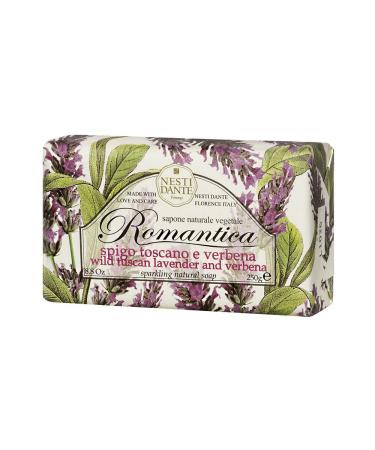 Nesti Dante Romantica Sparkling Natural Soap - Wild Tuscan Lavender & Verbena | 250g - Shop Internationally for Luxurious Skincare - Buy Online on SooperMarket.com