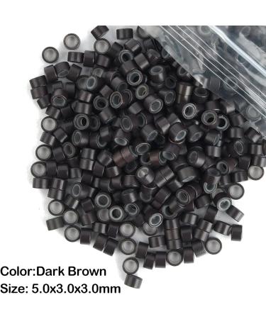 Vlasy 600 Pcs Silicone Micro Rings for I Tip Hair Extensions 5mm Micro Nano Beads Micro Links Hair Beads (Dark Brown) Micro-5mm-600Pcs Dark Brown - Buy Online on SooperMarket.com