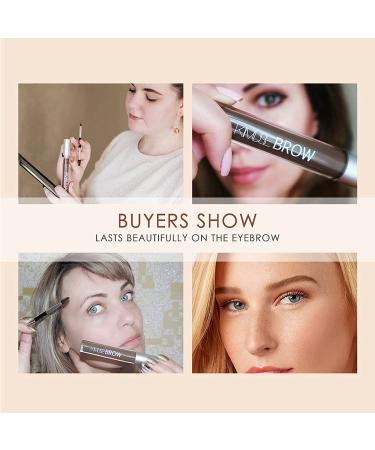 Waterproof Liquid Eyebrow Gel | Smudge-Proof & Sweat Resistant | Long Lasting Tinted Brow Color | Brow Pen Included (Black-Brown) - Buy Online on SooperMarket.com