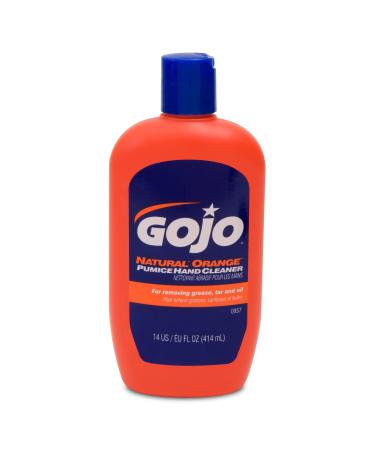 GOJO NATURAL* ORANGE Pumice Hand Cleaner  14 fl oz Quick-Acting Lotion Cleaner Squeeze Bottle (0957-12) Orange 14 Ounce