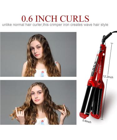 Mannice 3 Barrel Ceramic Hair Iron - 0.6 inch Curling Iron for Instant Curls | Perfect Gift for Valentine's Day & Mother's Day - Buy Online on SooperMarket.com
