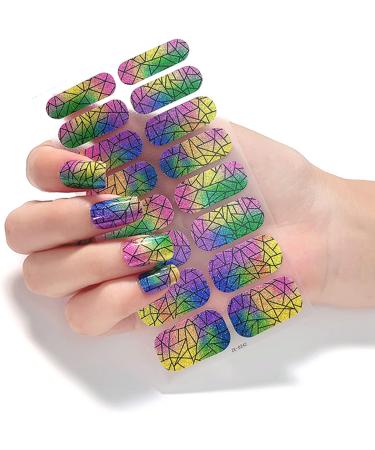 Buy Stick-On Nail Polish Stripes - Full & Half Hardened Gel Glitter & Marble Designs - ZE0242 | International Shipping Available - Buy Online on SooperMarket.com