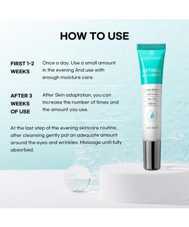 SLIKDERMIS Retinol Eye Cream for Dark Circles - Anti-Aging Under Eye Cream for Wrinkles | 20ml Advanced Formula Night Cream - Buy Online on SooperMarket.com