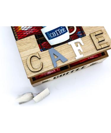 Gruppo Maruccia - Wooden Tea and Herbal Tea Box - Kitchen Container for Sugar and Tea Bags - Buy Online on SooperMarket.com