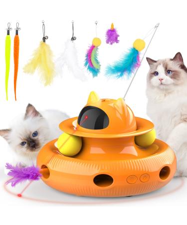 Dreamon 4 in 1 cat toy electrically - interactive cat toy self -employment cat toy toy intelligence with 5 replacement spring toy & USB