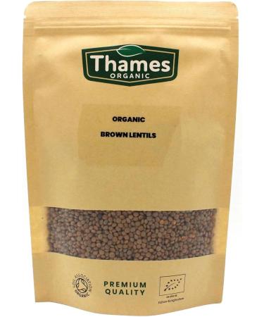 Thames Organic 500g Brown Lentils - High Fiber, High Protein, No Additives, Raw Vegan - Ideal for Soups, Salads, Curries - Nutritious & Flavorful - GMO-Free - Buy Online on SooperMarket.com