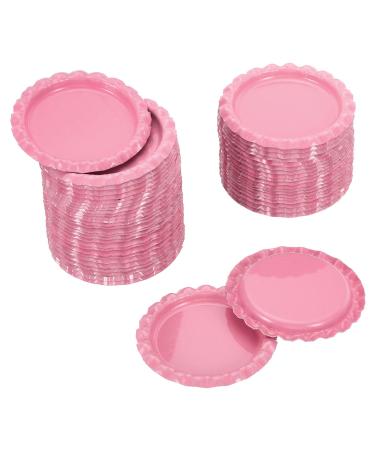 PATIKIL 1 Inch Flat Decorative Bottle Caps 50 Pack Craft Bottle Pendant Trays Double Sides Printed for DIY Pendants Craft Scrapbooks Pink