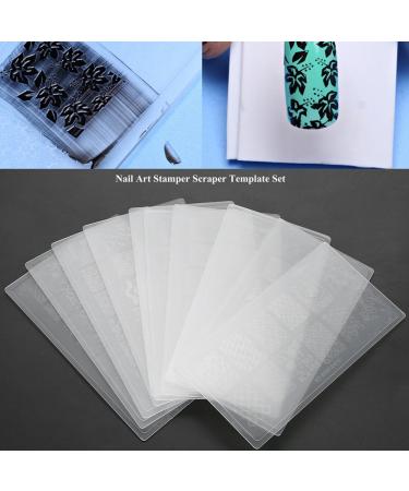 Nail Art Stamp Kit - 10 Silicone Stamping Plates & Stamper Set for Stunning Manicure Designs - International Shipping Available - Buy Online on SooperMarket.com
