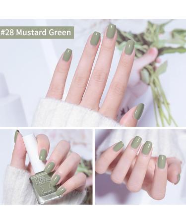 TBeautfave Blue & Green Nail Varnish Nail Polish Quick Dry Long Lasting Nail Polish Nail Polishes Breathable Nail Polish No Need Cure Nail Polish Nail Varnish at Home Manicure Blue Gray + Mustard Green - Buy Online on SooperMarket.com