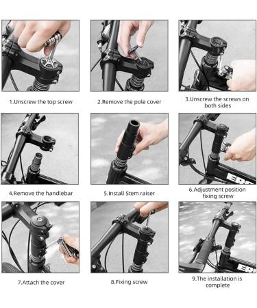 Wake Bike Stem Riser - Adjustable Aluminium Alloy Handlebar Extender for Mountain Bike, Road Bike, MTB, BMX - Black - Buy Online on SooperMarket.com