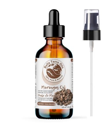 Moringa Oil. 120ml. Cold-pressed. Unrefined. 100% Pure. Anti-aging. Hydrates Skin & Hair. Seals in Moisture. Lightweight. Natural Moisturizer for All Skin Types