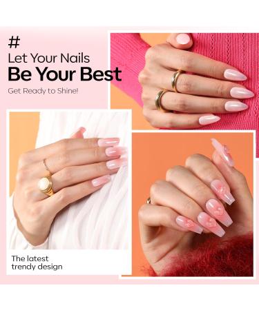 Modelones Jelly Gel Nail Polish 15 ML Neutral Sheer Nude Pink Gel Polish Translucent Soak off LED Nail Gel DIY Manicure 2024 Nail Gel Polish Gift for Girls Women Jelly Light Pink - Buy Online on SooperMarket.com