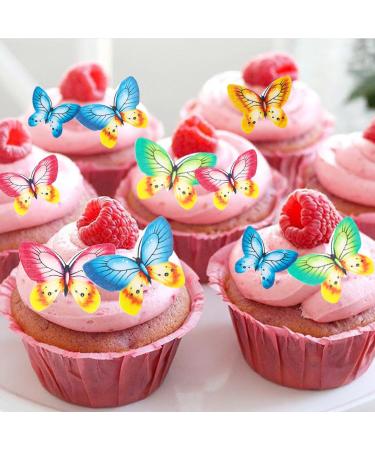 Alegre Edible Butterflies - 40 Colorful Cake & Cupcake Toppers for Weddings & Birthdays | International Shipping - Buy Online on SooperMarket.com