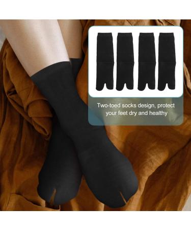 Holibanna Tabi Socks - 2 Pairs Black Cotton Toe Socks for Sandals | Casual Kimono Style | Free Shipping - Buy Online on SooperMarket.com