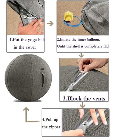 Gray LuiYninhuoJin Exercise Ball Chair Cover - 75CM | Yoga & Stability Ball for Pregnancy, Labor, Pilates | Office, Dorm & Home Use (Ball Not Included) - Buy Online on SooperMarket.com
