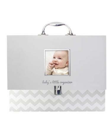 Pearhead Baby Document Organizer, Briefcase File Keeper to Store Baby's Records, Makes Great Gift for New Parents or Addition to Baby Shower Registry, Gray Chevron, 1 Count (Pack of 1) Baby File Keeper