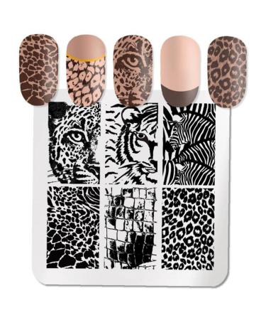 Nail Stamping Plate Fashion Animal Pattern Leopard Stamp Template Print Image Nail Art Stamper Scraper Nails Tool