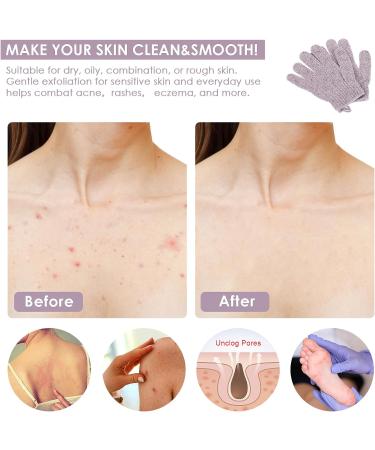 Sibba Exfoliating Gloves - Natural Loofah Bathing Gloves for Body and Face - Double Sided Shower Body Gloves - Dead Skin Remover - Purple - Buy Online on SooperMarket.com